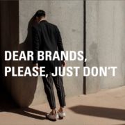 Verzweifelter Typ. "Dear Brands, please, just don't.